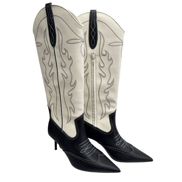 INC International Concepts Boots Western Style Knee High Size 9 Pointed Toe NEW - Picture 4 of 9